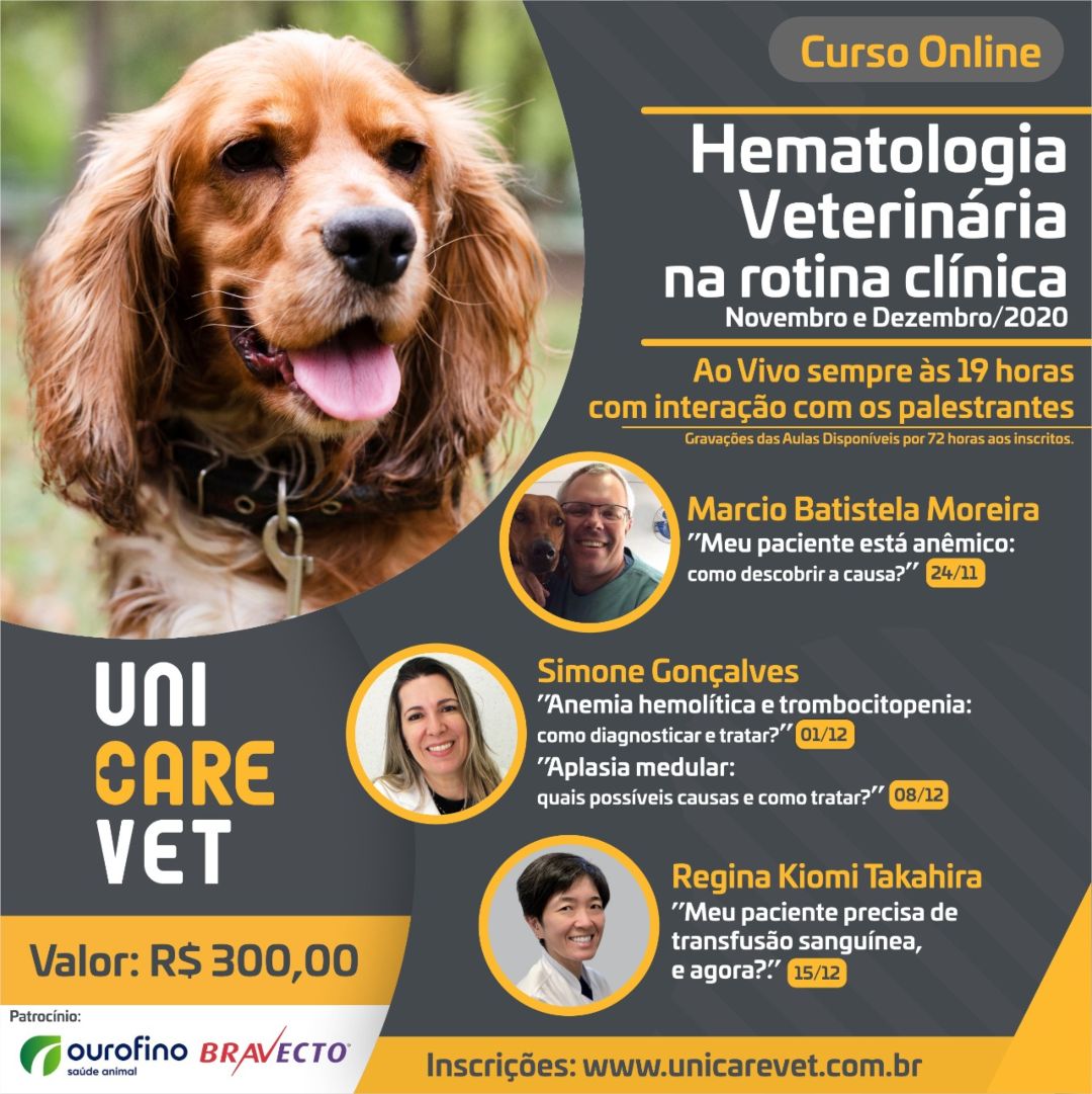 Curso Online de Hematologia Veterinária na Rotina Clínica 2020 UniCare Vet