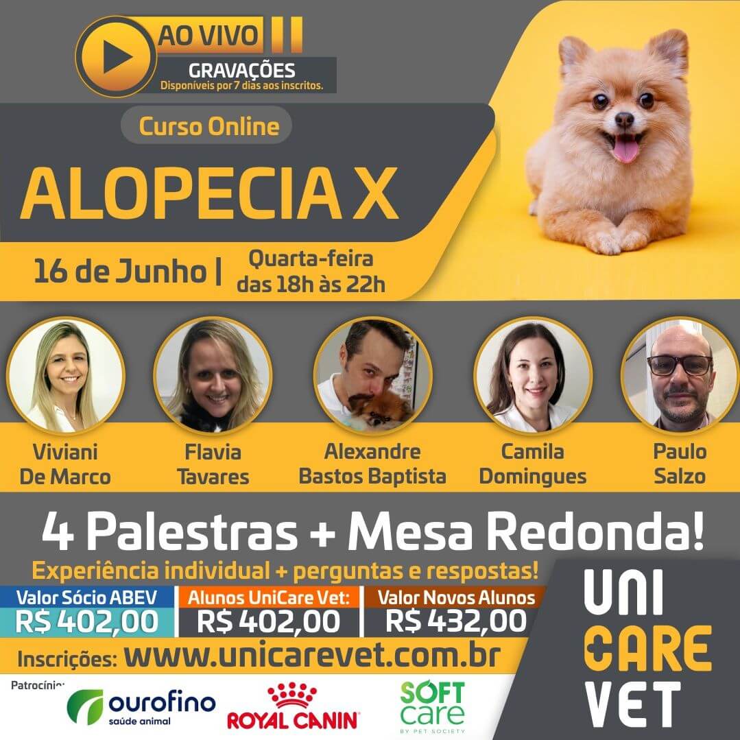 Curso Alopecia X UniCare Vet 2021 valores finais veterinaria