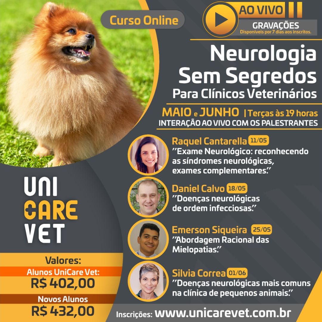 curso neurologia sem segredos para clinicas veterinarias unicarevet final 2021